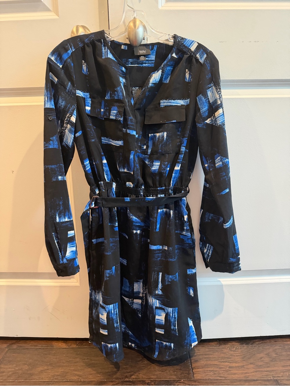 Mossimo supply co long sleeve work corporate dress black blue